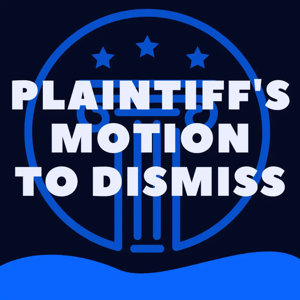 Can a Plaintiff File a Motion To Dismiss
